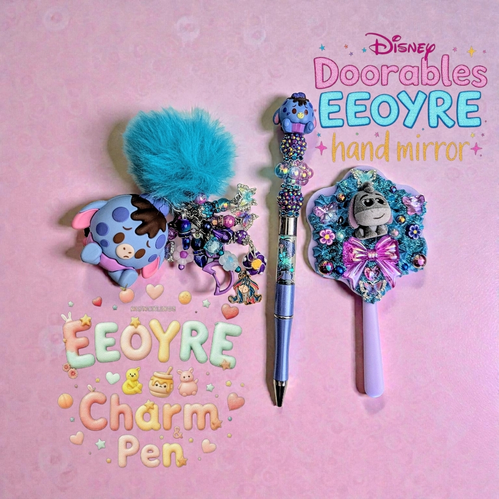 Loungefly Winnie the Pooh Eeyore  Butterflies Mini-Backpack,Charm,Wallet &Mirror - Picture 16 of 17